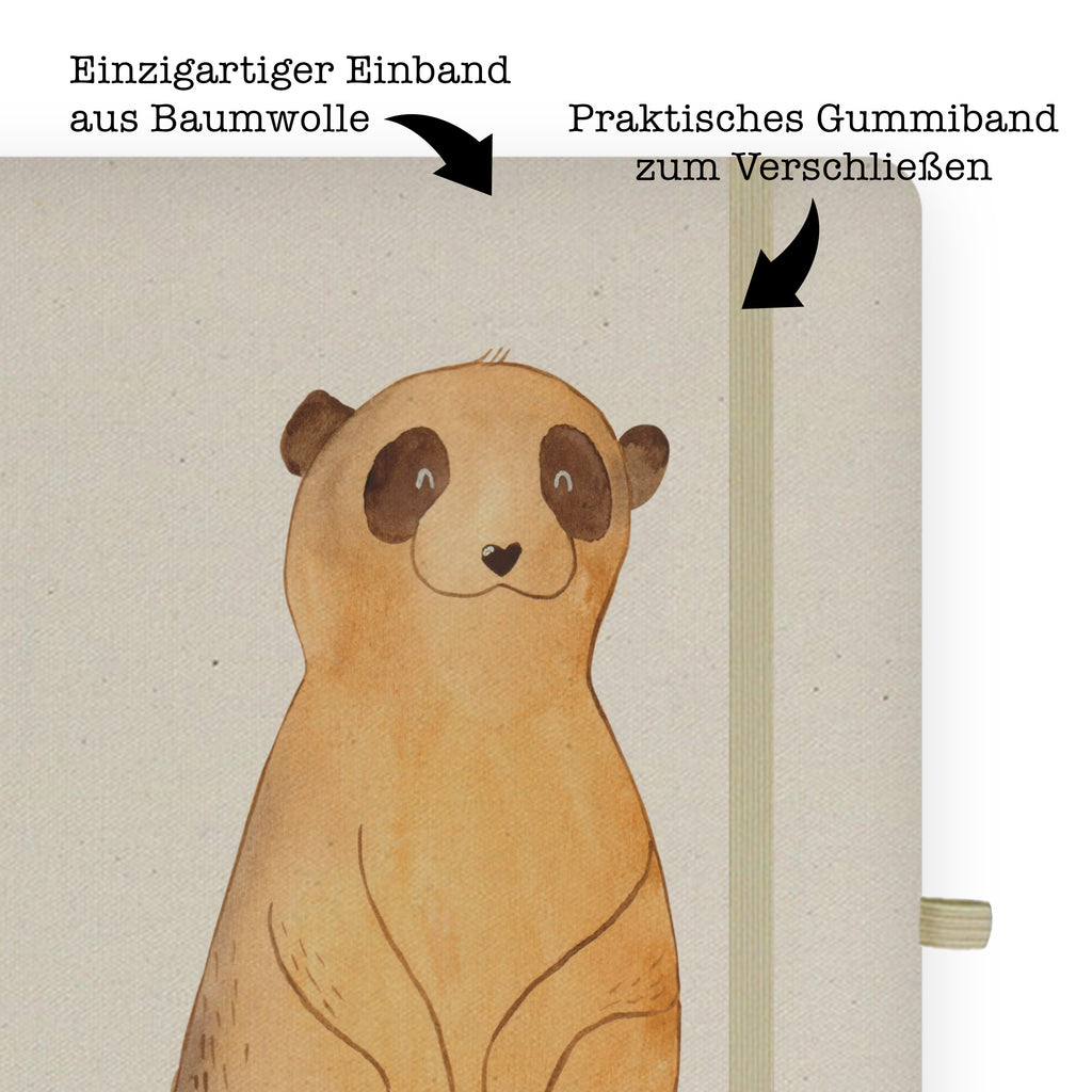 DIN A6 Baumwoll Notizbuch Erdmännchen Notizen, Eintragebuch, Tagebuch, Notizblock, Adressbuch, Journal, Kladde, Skizzenbuch, Notizheft, Schreibbuch, Schreibheft, Afrika, Wildtiere, Erdmännchen, Reisen, Spruch, Weltreise, Afrikareise, Roadtrip, Traveling