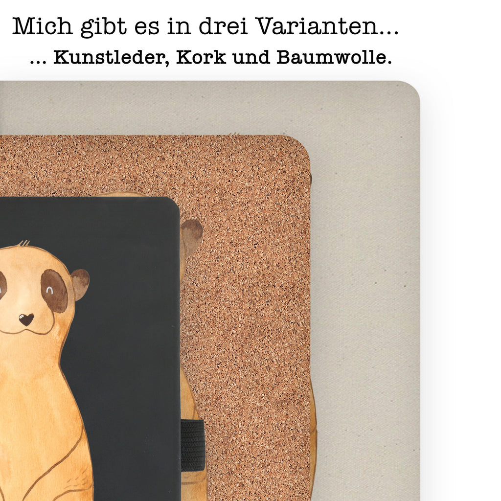 DIN A6 Baumwoll Notizbuch Erdmännchen Notizen, Eintragebuch, Tagebuch, Notizblock, Adressbuch, Journal, Kladde, Skizzenbuch, Notizheft, Schreibbuch, Schreibheft, Afrika, Wildtiere, Erdmännchen, Reisen, Spruch, Weltreise, Afrikareise, Roadtrip, Traveling