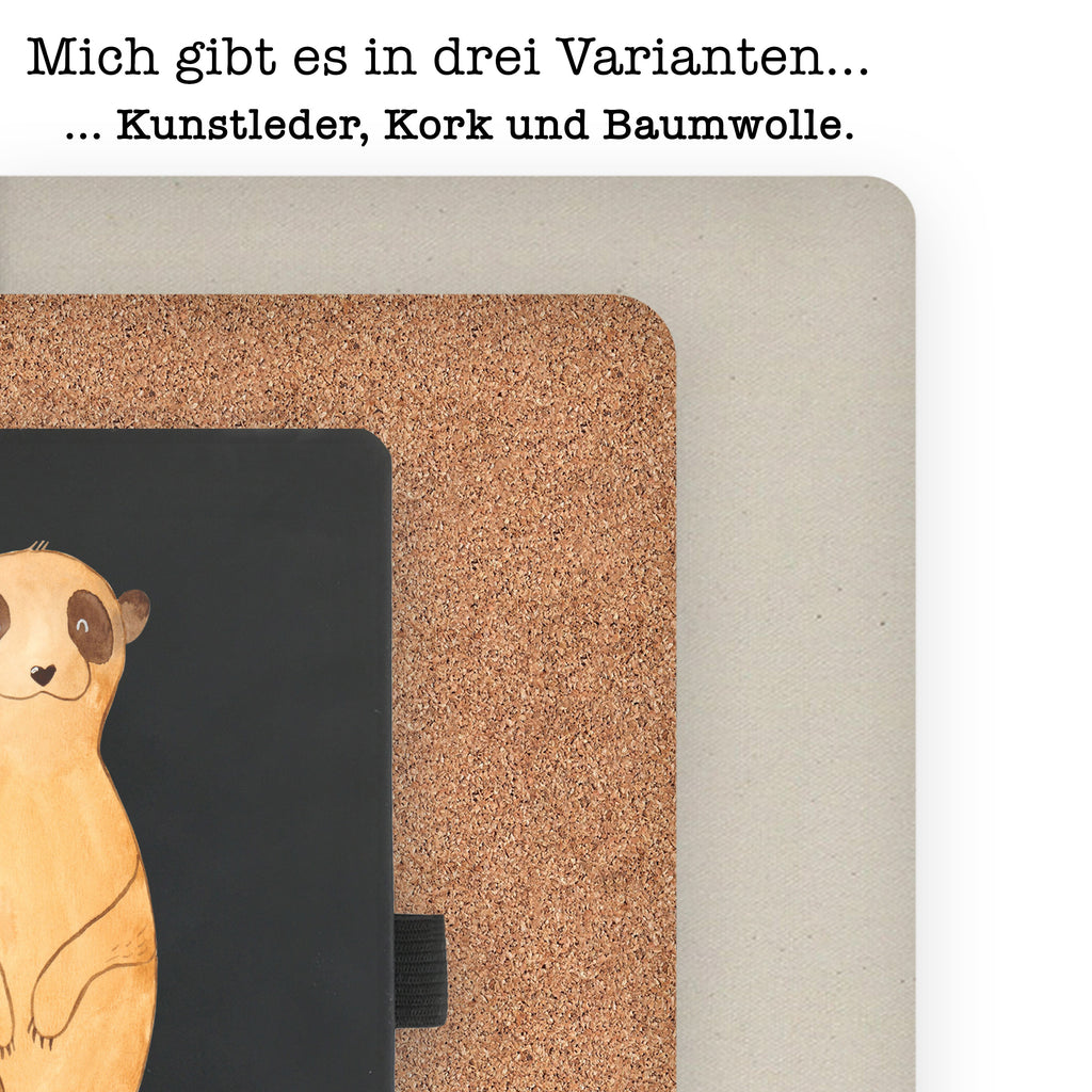 DIN A6 Baumwoll Notizbuch Erdmännchen Notizen, Eintragebuch, Tagebuch, Notizblock, Adressbuch, Journal, Kladde, Skizzenbuch, Notizheft, Schreibbuch, Schreibheft, Afrika, Wildtiere, Erdmännchen, Reisen, Spruch, Weltreise, Afrikareise, Roadtrip, Traveling