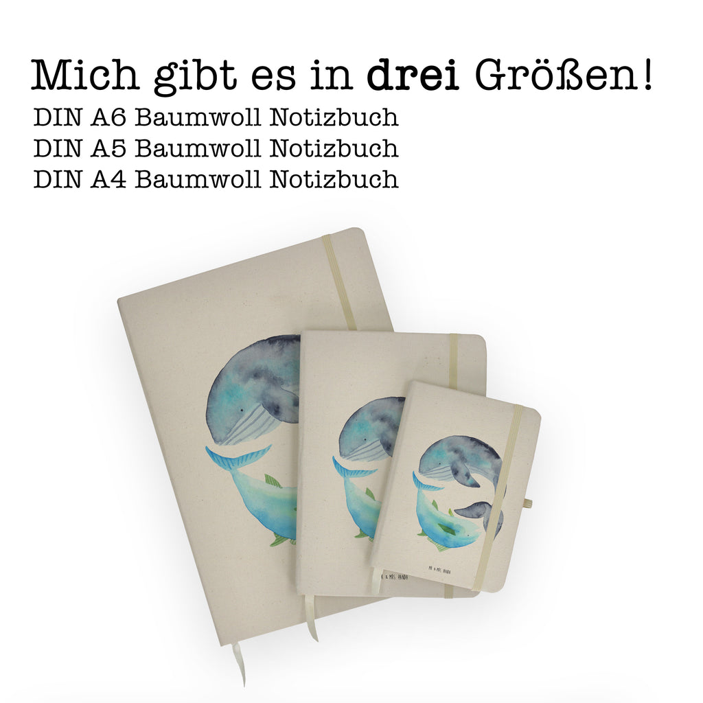 DIN A6 Baumwoll Notizbuch Walfisch & Thunfisch Notizen, Eintragebuch, Tagebuch, Notizblock, Adressbuch, Journal, Kladde, Skizzenbuch, Notizheft, Schreibbuch, Schreibheft, Tiermotive, Gute Laune, lustige Sprüche, Tiere, Wal, Wahl, Tunfisch, Wortwitz lustig, Spruch lustig, Flachwitz, Witz, Spruch des Tages, Flachwitz Geschenk