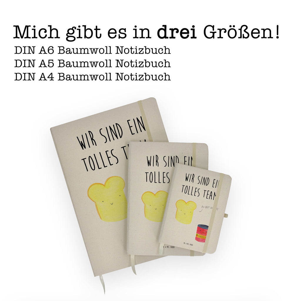 DIN A6 Baumwoll Notizbuch Toast & Marmelade Notizen, Eintragebuch, Tagebuch, Notizblock, Adressbuch, Journal, Kladde, Skizzenbuch, Notizheft, Schreibbuch, Schreibheft, Tiermotive, Gute Laune, lustige Sprüche, Tiere, Toast, Marmelade, Dreamteam, süße Postkarte, süß, Küche Deko, Küche Spruch, Frühstück Einladung, Brot, Toastbrot