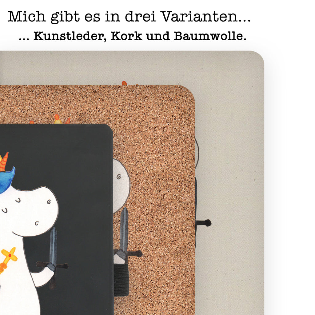 DIN A6 Baumwoll Notizbuch Einhorn König mit Schwert Notizen, Eintragebuch, Tagebuch, Notizblock, Adressbuch, Journal, Kladde, Skizzenbuch, Notizheft, Schreibbuch, Schreibheft, Einhorn, Einhörner, Einhorn Deko, Pegasus, Unicorn, König, Ritter, Mittelalter