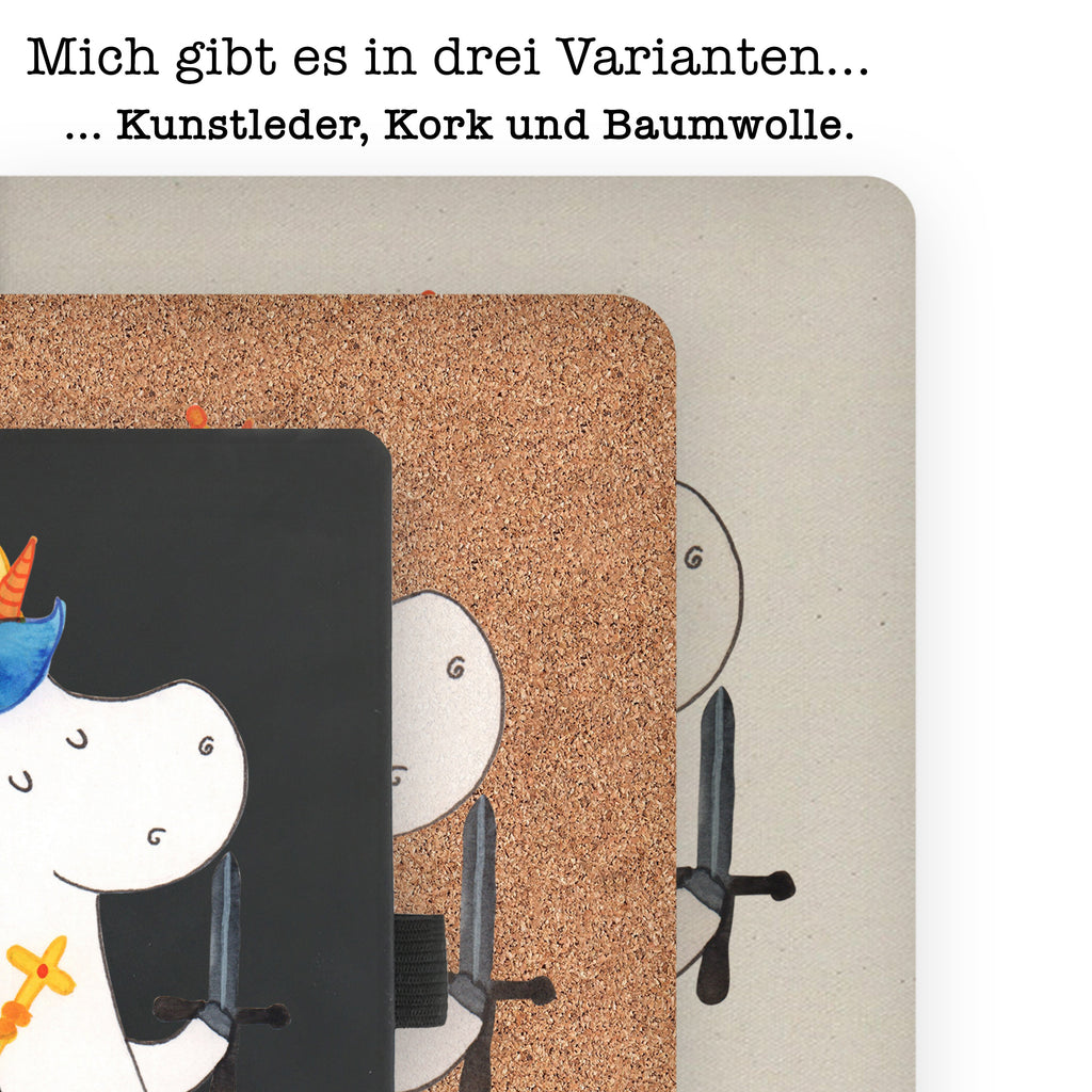 DIN A6 Baumwoll Notizbuch Einhorn König mit Schwert Notizen, Eintragebuch, Tagebuch, Notizblock, Adressbuch, Journal, Kladde, Skizzenbuch, Notizheft, Schreibbuch, Schreibheft, Einhorn, Einhörner, Einhorn Deko, Pegasus, Unicorn, König, Ritter, Mittelalter