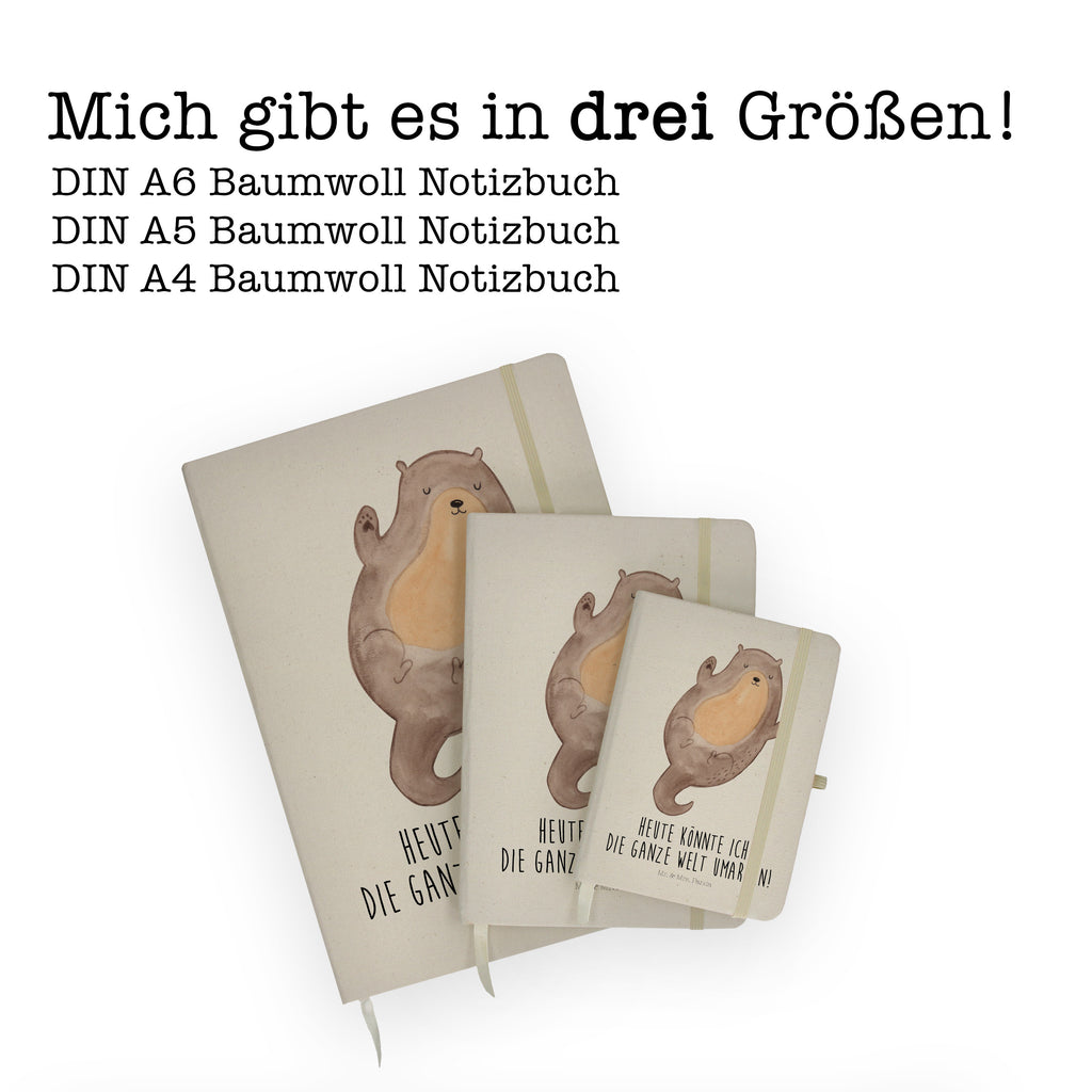 DIN A6 Baumwoll Notizbuch Otter Umarmen Notizen, Eintragebuch, Tagebuch, Notizblock, Adressbuch, Journal, Kladde, Skizzenbuch, Notizheft, Schreibbuch, Schreibheft, Otter, Fischotter, Seeotter, Otter Seeotter See Otter