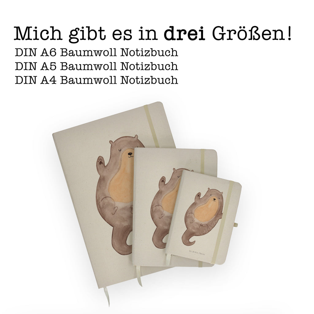 DIN A6 Baumwoll Notizbuch Otter Umarmen Notizen, Eintragebuch, Tagebuch, Notizblock, Adressbuch, Journal, Kladde, Skizzenbuch, Notizheft, Schreibbuch, Schreibheft, Otter, Fischotter, Seeotter, Otter Seeotter See Otter