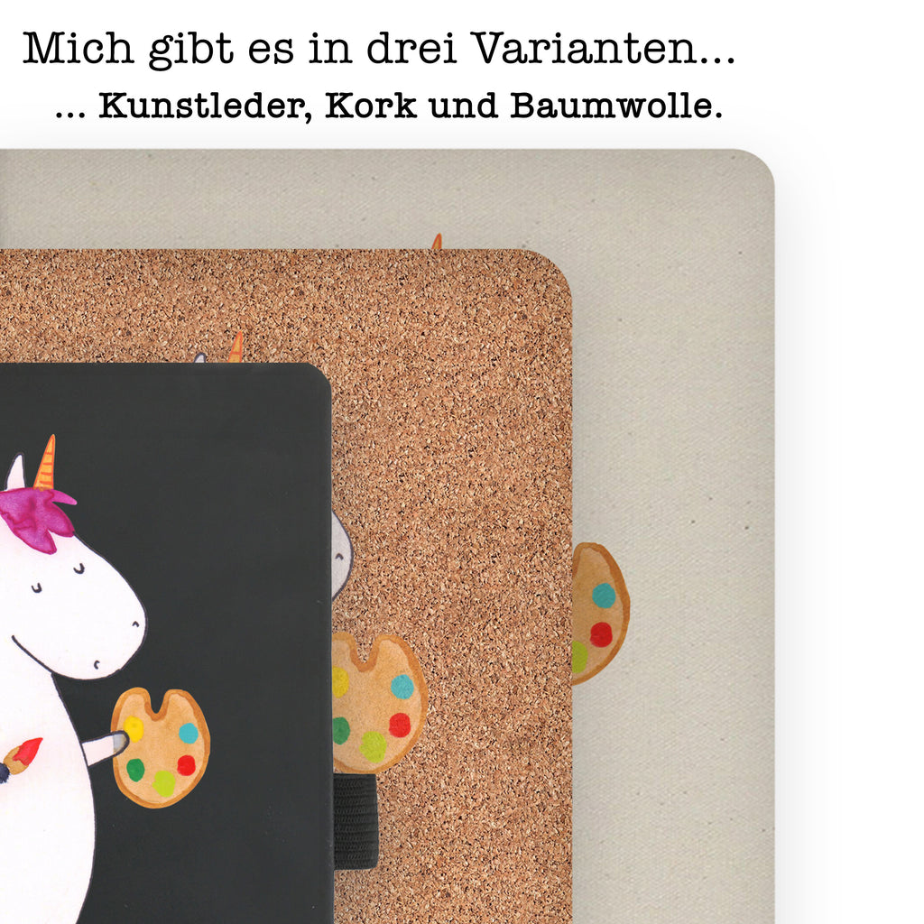 DIN A6 Baumwoll Notizbuch Einhorn Künstler Notizen, Eintragebuch, Tagebuch, Notizblock, Adressbuch, Journal, Kladde, Skizzenbuch, Notizheft, Schreibbuch, Schreibheft, Einhorn, Einhörner, Einhorn Deko, Pegasus, Unicorn, Englisch, Künstler, Artist, Malen, Zeichnen, Welt, Farbe, Stift, Pinsel, Geschenk, Maler