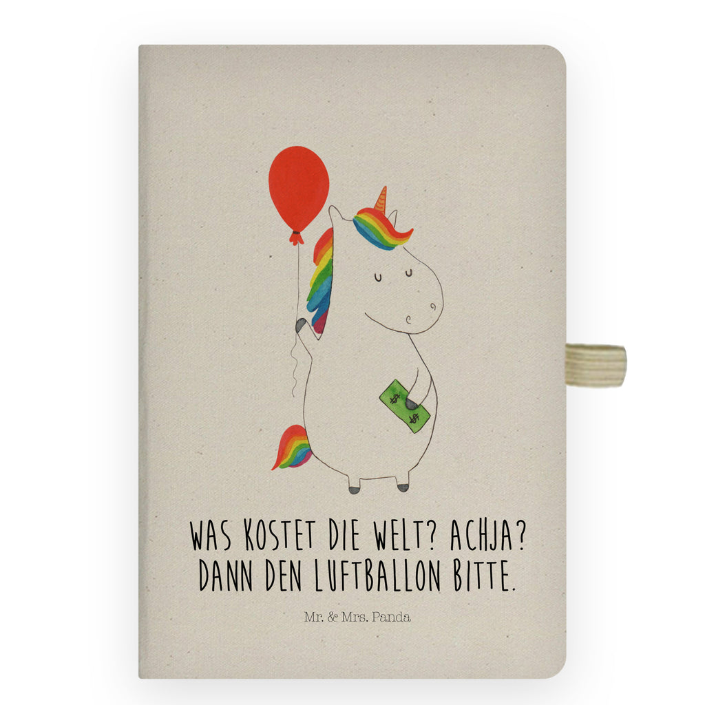 DIN A4 Baumwoll Notizbuch Einhorn Luftballon Notizen, Eintragebuch, Tagebuch, Notizblock, Adressbuch, Journal, Kladde, Skizzenbuch, Notizheft, Schreibbuch, Schreibheft, Einhorn, Einhörner, Einhorn Deko, Pegasus, Unicorn, Luftballon, Geld, Lebenslust, Freude, Geschenk, Freundin