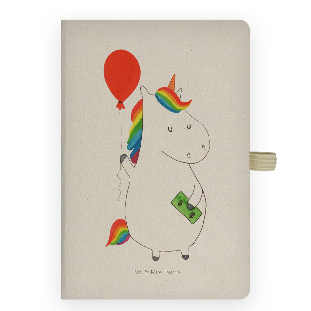 DIN A4 Baumwoll Notizbuch Einhorn Luftballon Notizen, Eintragebuch, Tagebuch, Notizblock, Adressbuch, Journal, Kladde, Skizzenbuch, Notizheft, Schreibbuch, Schreibheft, Einhorn, Einhörner, Einhorn Deko, Pegasus, Unicorn, Luftballon, Geld, Lebenslust, Freude, Geschenk, Freundin