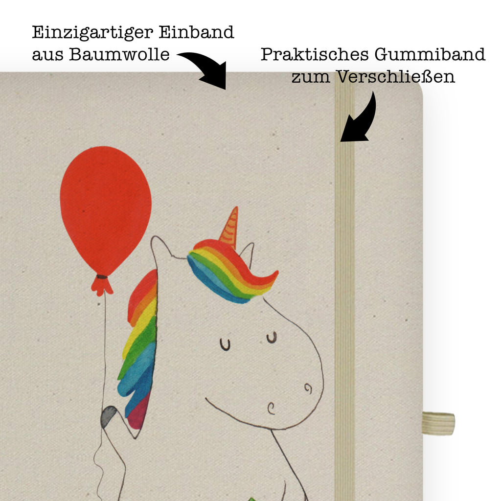 DIN A4 Baumwoll Notizbuch Einhorn Luftballon Notizen, Eintragebuch, Tagebuch, Notizblock, Adressbuch, Journal, Kladde, Skizzenbuch, Notizheft, Schreibbuch, Schreibheft, Einhorn, Einhörner, Einhorn Deko, Pegasus, Unicorn, Luftballon, Geld, Lebenslust, Freude, Geschenk, Freundin