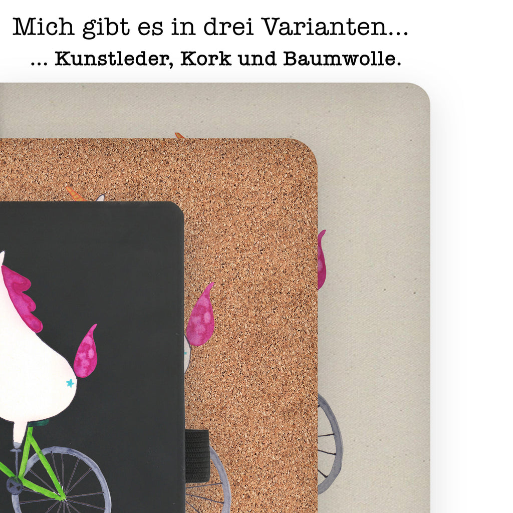 DIN A6 Baumwoll Notizbuch Einhorn Radfahrer Notizen, Eintragebuch, Tagebuch, Notizblock, Adressbuch, Journal, Kladde, Skizzenbuch, Notizheft, Schreibbuch, Schreibheft, Einhorn, Einhörner, Einhorn Deko, Pegasus, Unicorn, Radfahren, Radfahrer, Rad, Bike, Feenstaub, Konfetti, Luxusproblem, Kummer, Liebeskummer