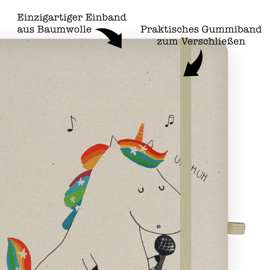 DIN A6 Baumwoll Notizbuch Einhorn Sänger Notizen, Eintragebuch, Tagebuch, Notizblock, Adressbuch, Journal, Kladde, Skizzenbuch, Notizheft, Schreibbuch, Schreibheft, Einhorn, Einhörner, Einhorn Deko, Pegasus, Unicorn, Glitzer, Konfetti, Party, Geburtstag, Feier, Fest, Disco, Sängerin, Sänger, Freundin