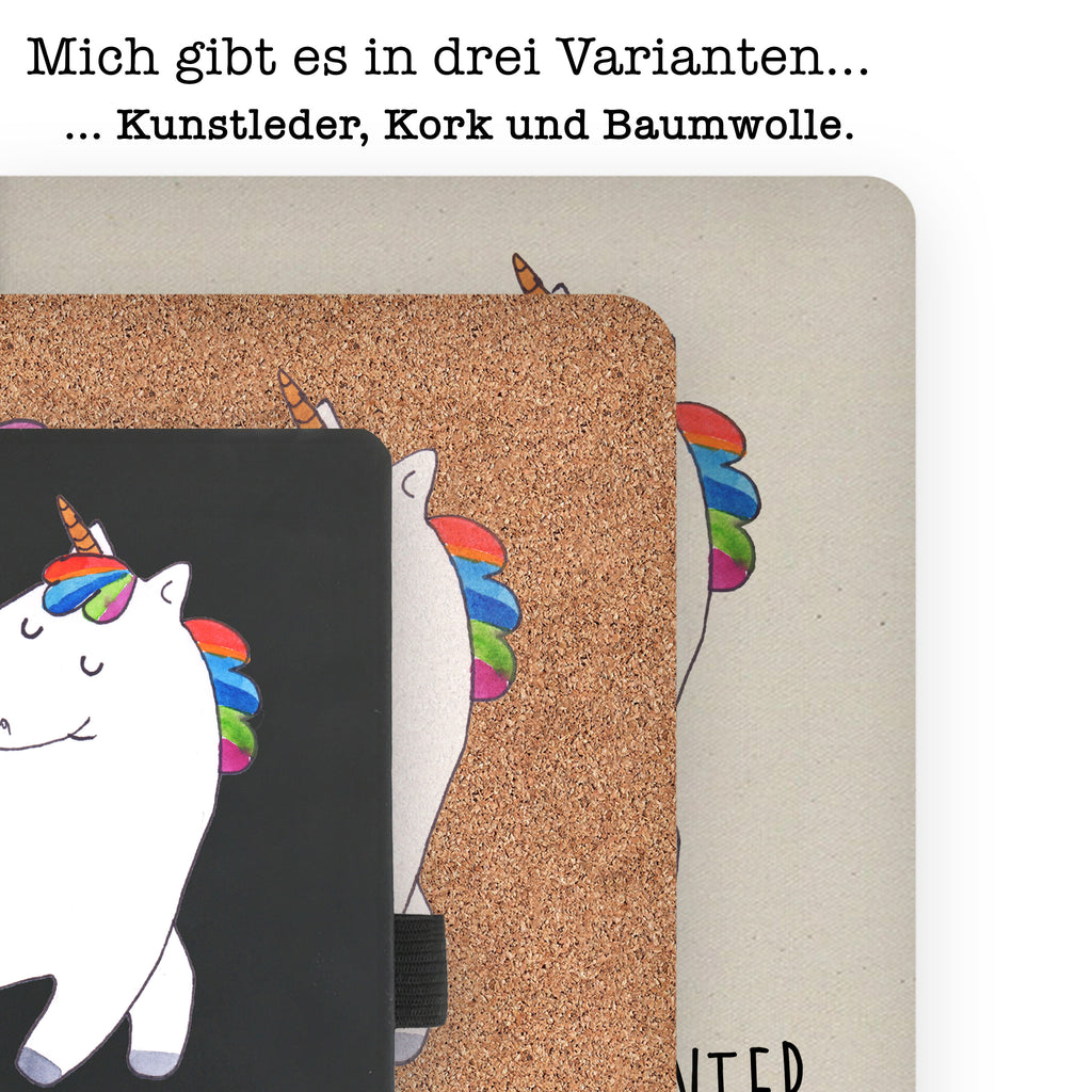 DIN A6 Baumwoll Notizbuch Einhorn stolzierend Notizen, Eintragebuch, Tagebuch, Notizblock, Adressbuch, Journal, Kladde, Skizzenbuch, Notizheft, Schreibbuch, Schreibheft, Einhorn, Einhörner, Einhorn Deko, Pegasus, Unicorn, stolz, anders, bunt, Pferd, Reiter, Reiten, Freundin, Geschenk