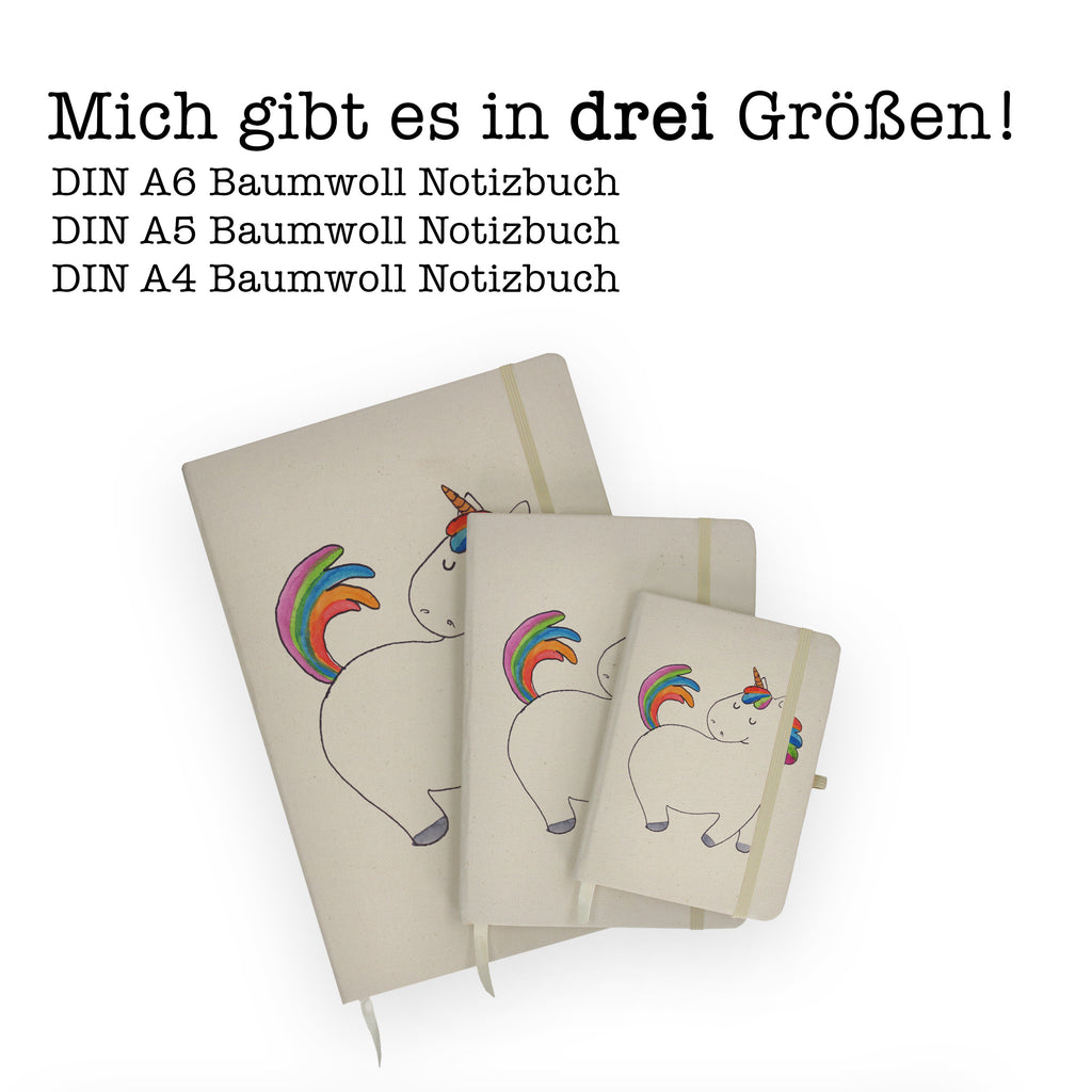 DIN A6 Baumwoll Notizbuch Einhorn stolzierend Notizen, Eintragebuch, Tagebuch, Notizblock, Adressbuch, Journal, Kladde, Skizzenbuch, Notizheft, Schreibbuch, Schreibheft, Einhorn, Einhörner, Einhorn Deko, Pegasus, Unicorn, stolz, anders, bunt, Pferd, Reiter, Reiten, Freundin, Geschenk