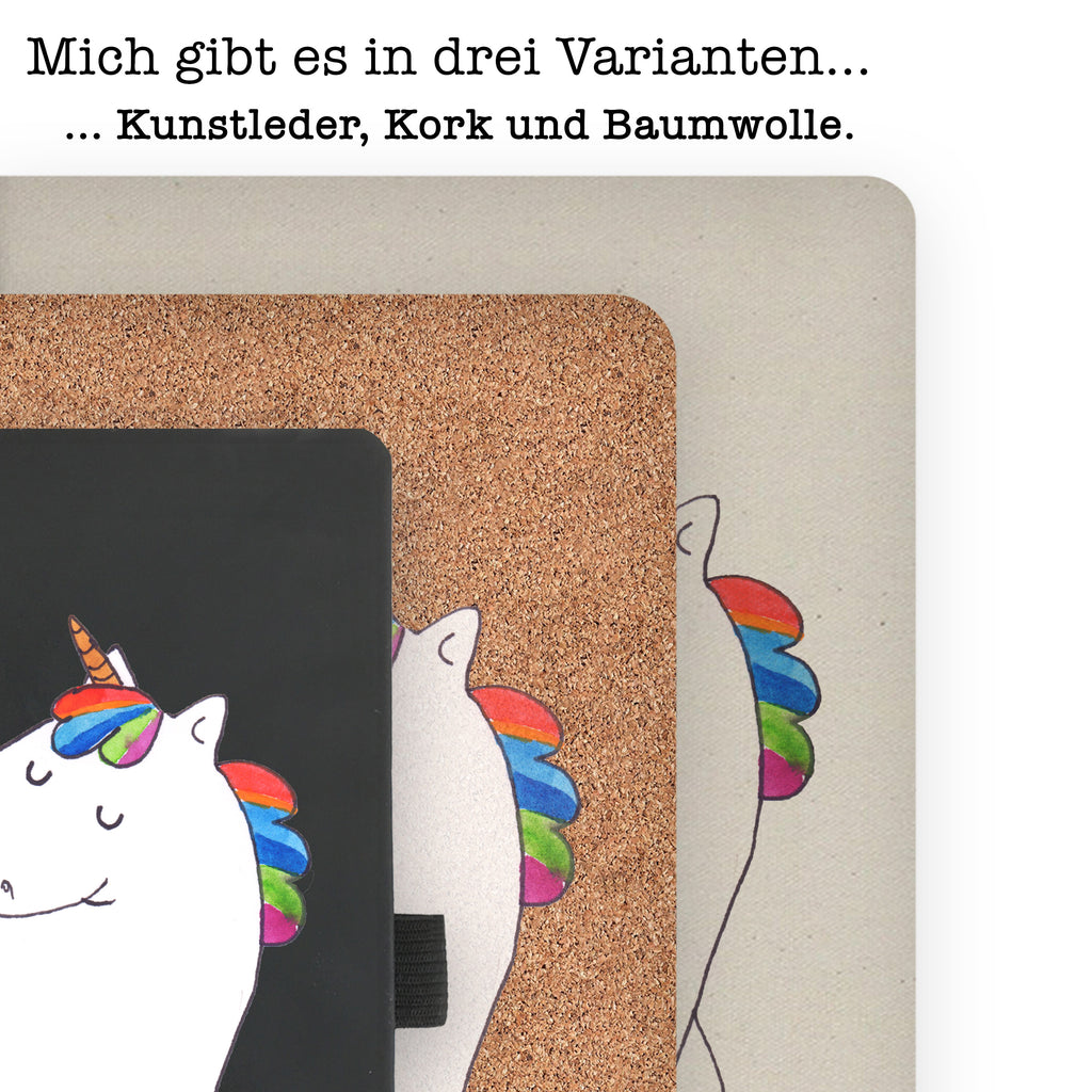 DIN A6 Baumwoll Notizbuch Einhorn stolzierend Notizen, Eintragebuch, Tagebuch, Notizblock, Adressbuch, Journal, Kladde, Skizzenbuch, Notizheft, Schreibbuch, Schreibheft, Einhorn, Einhörner, Einhorn Deko, Pegasus, Unicorn, stolz, anders, bunt, Pferd, Reiter, Reiten, Freundin, Geschenk