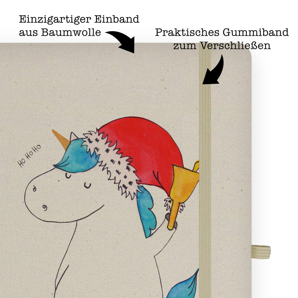 DIN A6 Baumwoll Notizbuch Einhorn Weihnachtsmann Notizen, Eintragebuch, Tagebuch, Notizblock, Adressbuch, Journal, Kladde, Skizzenbuch, Notizheft, Schreibbuch, Schreibheft, Einhorn, Einhörner, Einhorn Deko, Pegasus, Unicorn, Gin, Schokolade, Schoki, Weihnachten, Weihnachtsmann, Nikolaus, Wunschzettel, Wunschliste, Feenstaub