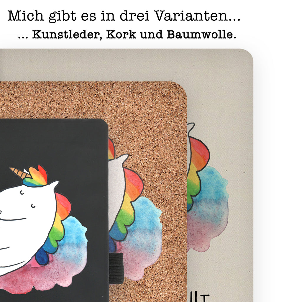 DIN A6 Baumwoll Notizbuch Einhorn Wolke 7 Notizen, Eintragebuch, Tagebuch, Notizblock, Adressbuch, Journal, Kladde, Skizzenbuch, Notizheft, Schreibbuch, Schreibheft, Einhorn, Einhörner, Einhorn Deko, Pegasus, Unicorn, verliebt, Menschen, witzig, lustig, Geschenk, Glaube, Realität, Lächeln