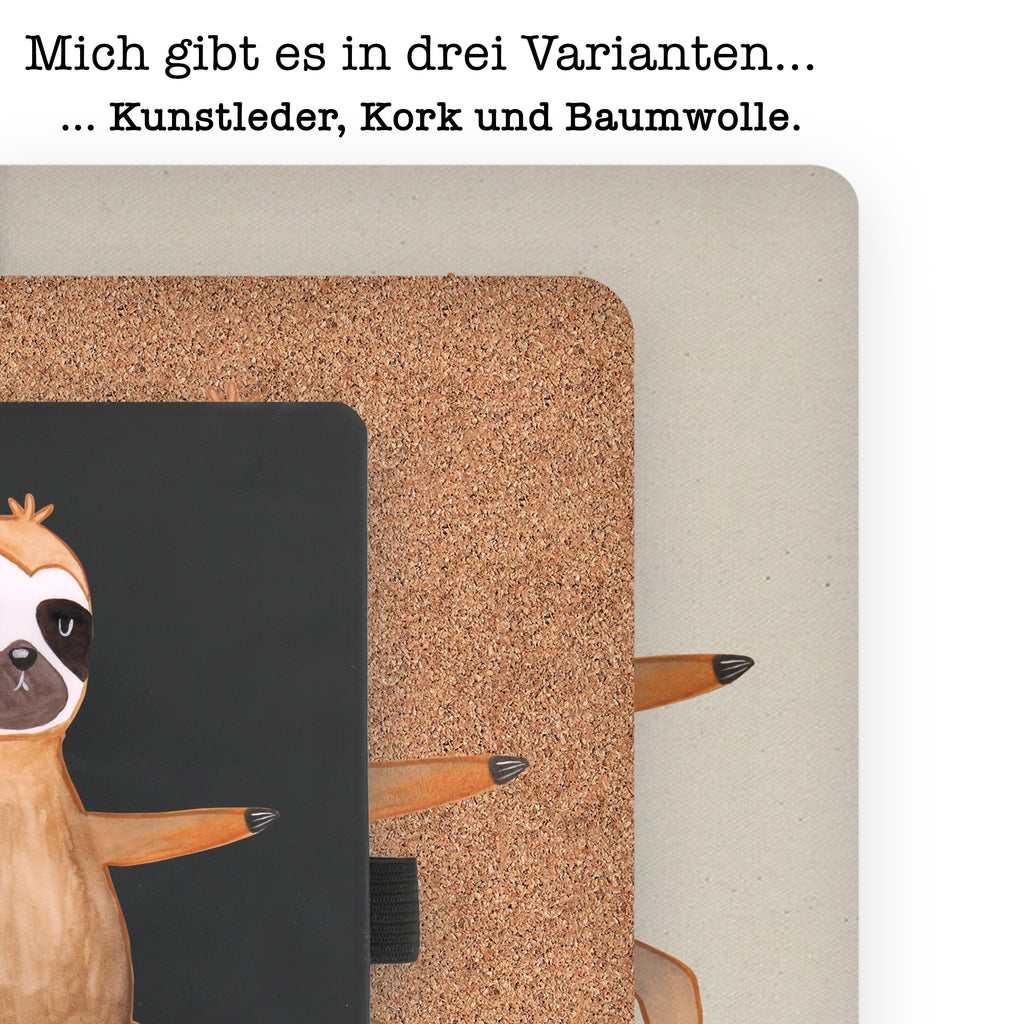 DIN A6 Baumwoll Notizbuch Faultier  Yoga Notizen, Eintragebuch, Tagebuch, Notizblock, Adressbuch, Journal, Kladde, Skizzenbuch, Notizheft, Schreibbuch, Schreibheft, Faultier, Faultier Geschenk, Faultier Deko, Faultiere, faul, Lieblingstier, Yoga, Namaste, Krieger, Yogaübungen, Meditation, Atmung, Gelassenheit, Entspannung