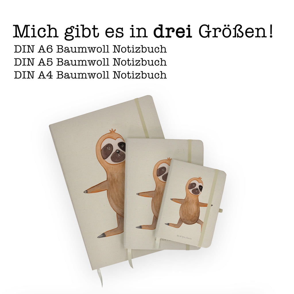 DIN A6 Baumwoll Notizbuch Faultier  Yoga Notizen, Eintragebuch, Tagebuch, Notizblock, Adressbuch, Journal, Kladde, Skizzenbuch, Notizheft, Schreibbuch, Schreibheft, Faultier, Faultier Geschenk, Faultier Deko, Faultiere, faul, Lieblingstier, Yoga, Namaste, Krieger, Yogaübungen, Meditation, Atmung, Gelassenheit, Entspannung