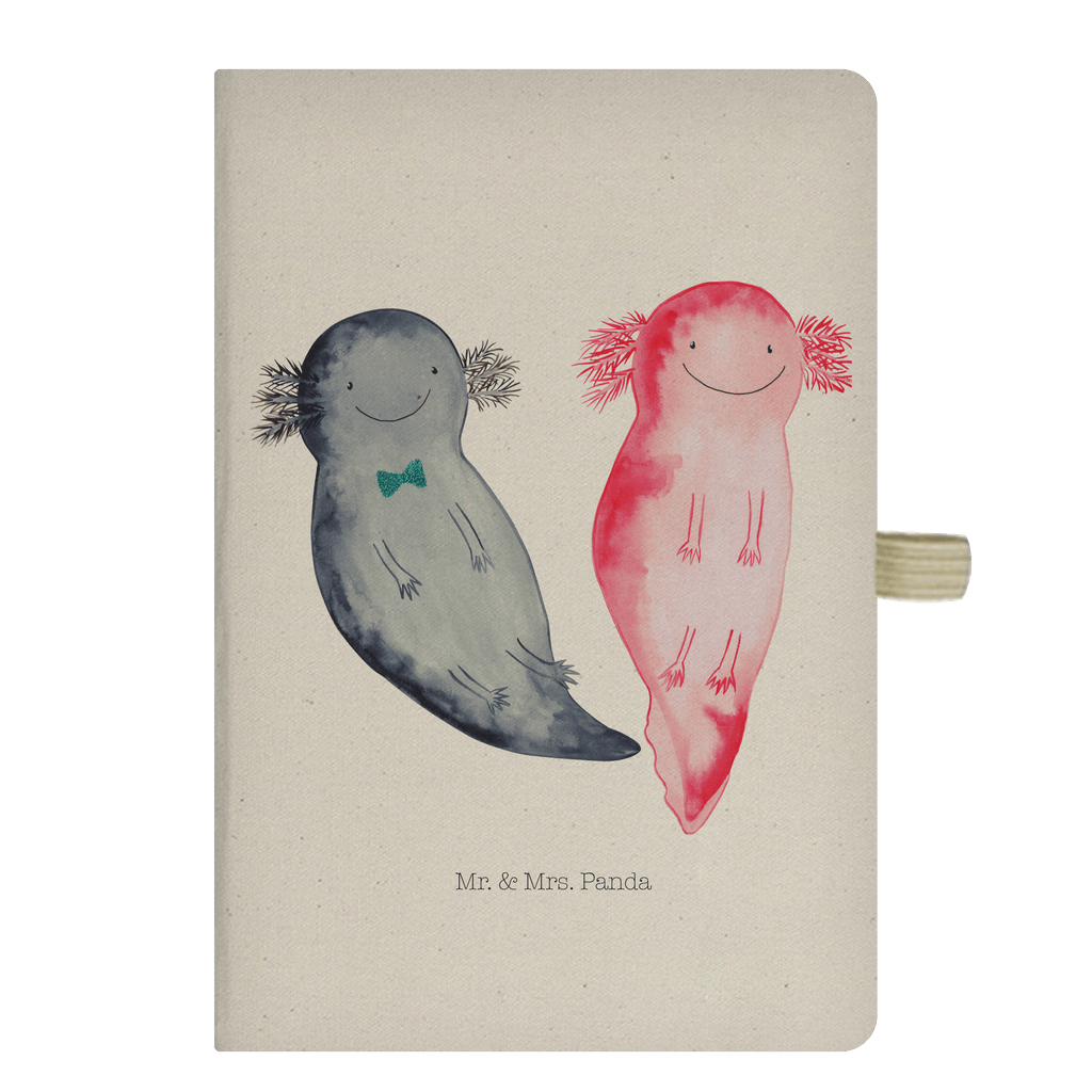 DIN A6 Baumwoll Notizbuch Axolotl Axel+Lotte Notizen, Eintragebuch, Tagebuch, Notizblock, Adressbuch, Journal, Kladde, Skizzenbuch, Notizheft, Schreibbuch, Schreibheft, Axolotl, Molch, Axolot, Schwanzlurch, Lurch, Lurche, Liebe, große Liebe, Liebesbeweis, Freund, Verlobter, Ehemann, Jahrestag, Valentinstag