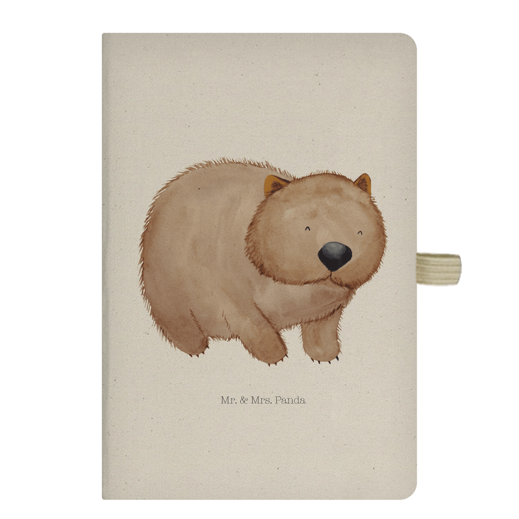 DIN A6 Baumwoll Notizbuch Wombat Notizen, Eintragebuch, Tagebuch, Notizblock, Adressbuch, Journal, Kladde, Skizzenbuch, Notizheft, Schreibbuch, Schreibheft, Tiermotive, Gute Laune, lustige Sprüche, Tiere, Wombat, Das Leben ist schön, Motivation, Spruch, Australien