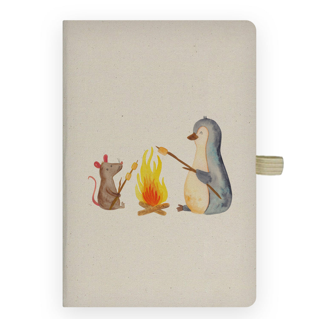 DIN A6 Baumwoll Notizbuch Pinguin Lagerfeuer Notizen, Eintragebuch, Tagebuch, Notizblock, Adressbuch, Journal, Kladde, Skizzenbuch, Notizheft, Schreibbuch, Schreibheft, Pinguin, Maus, Pinguine, Lagerfeuer, Leben, Arbeit, Job, Motivation, Büro, Büroalltag, Lebensspruch, Lebensmotivation, Neustart, Liebe, grillen, Feuer, Marshmallows