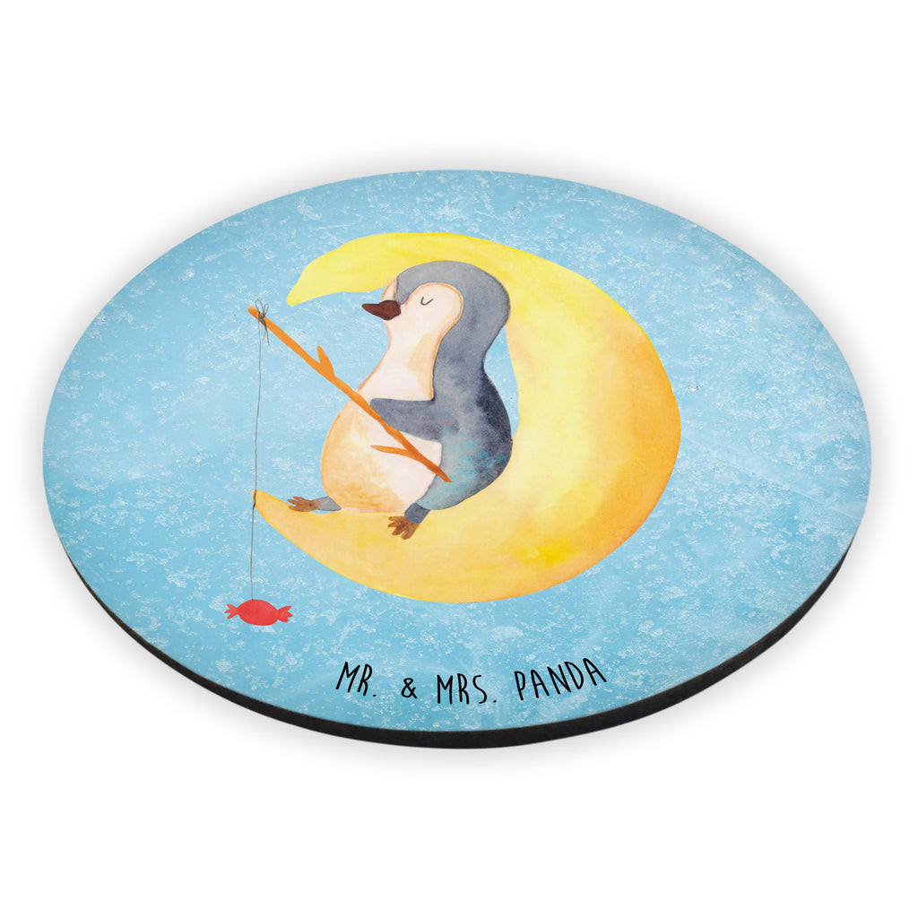 Rund Magnet Pinguin Mond Kühlschrankmagnet, Pinnwandmagnet, Souvenir Magnet, Motivmagnete, Dekomagnet, Whiteboard Magnet, Notiz Magnet, Kühlschrank Dekoration, Pinguin, Pinguine, Spruch, schlafen, Nachtruhe, Einschlafen, Schlafzimmer, Schlafstörungen, Gästezimmer