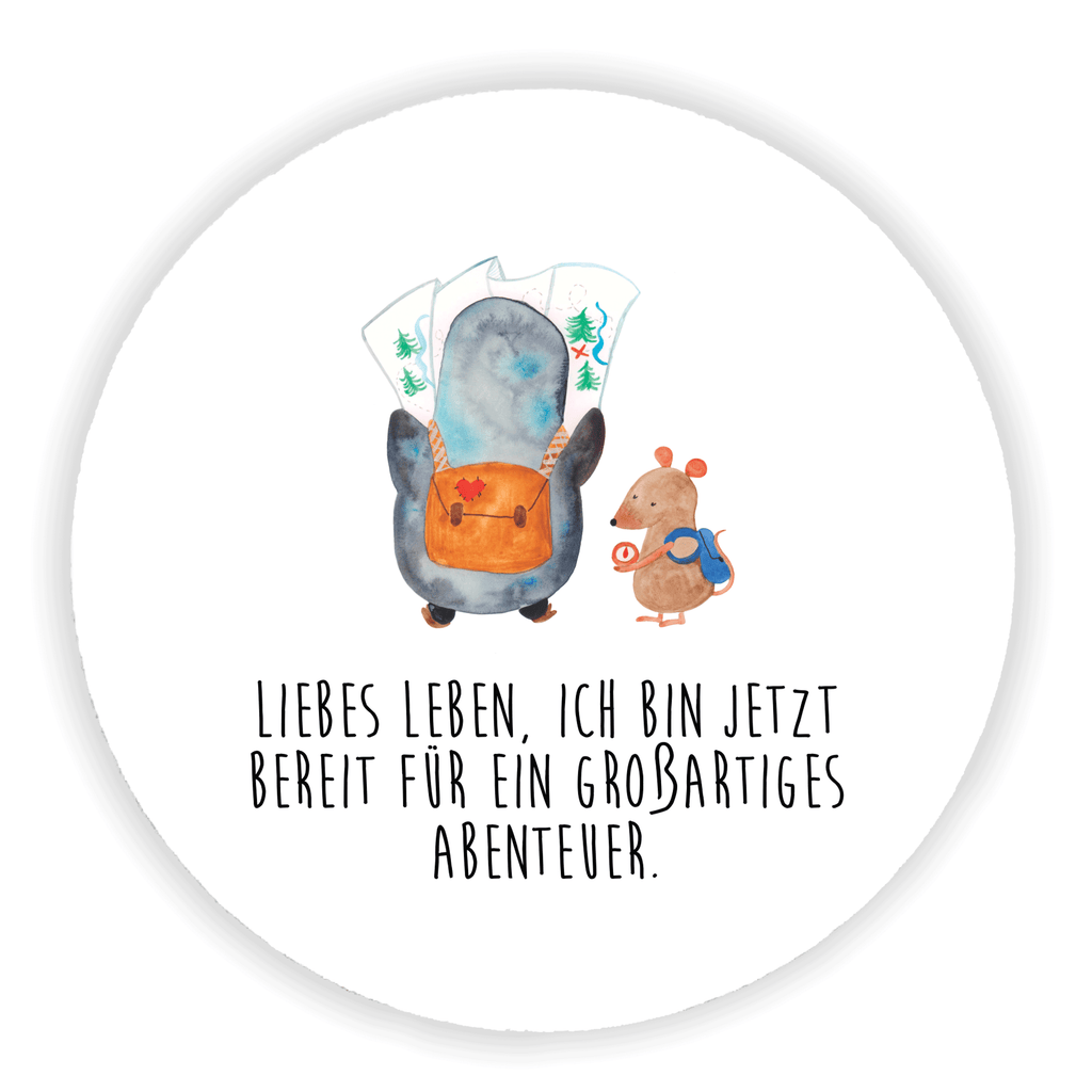 Rund Magnet Pinguin & Maus Wanderer Kühlschrankmagnet, Pinnwandmagnet, Souvenir Magnet, Motivmagnete, Dekomagnet, Whiteboard Magnet, Notiz Magnet, Kühlschrank Dekoration, Pinguin, Pinguine, Abenteurer, Abenteuer, Roadtrip, Ausflug, Wanderlust, wandern