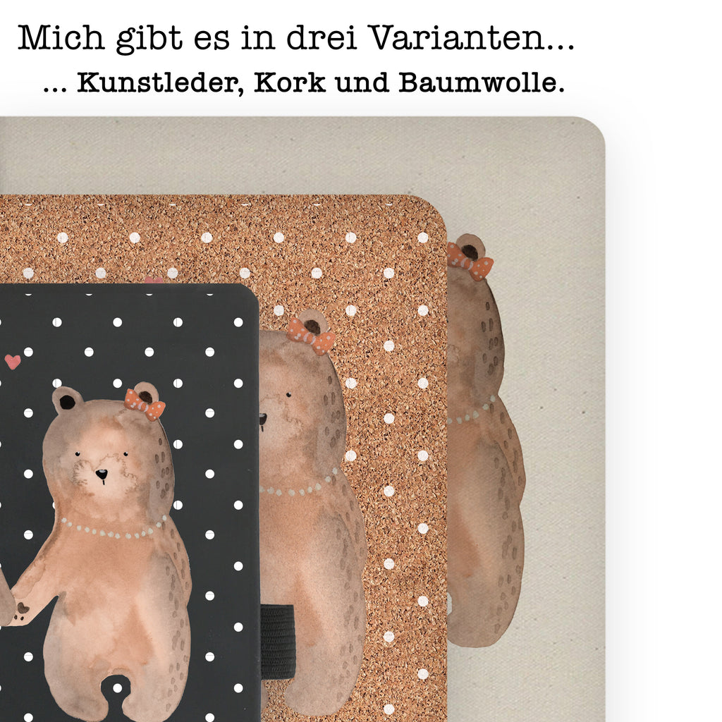 DIN A6 Baumwoll Notizbuch Bär Freundin Notizen, Eintragebuch, Tagebuch, Notizblock, Adressbuch, Journal, Kladde, Skizzenbuch, Notizheft, Schreibbuch, Schreibheft, Bär, Teddy, Teddybär, Bär Freundin Beste Freund Liebe Liebesbeweis Verliebt Kumpel Kumpeliene