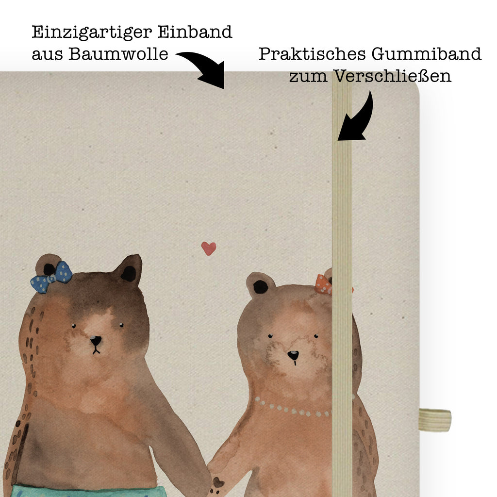 DIN A6 Baumwoll Notizbuch Bär Freundin Notizen, Eintragebuch, Tagebuch, Notizblock, Adressbuch, Journal, Kladde, Skizzenbuch, Notizheft, Schreibbuch, Schreibheft, Bär, Teddy, Teddybär, Bär Freundin Beste Freund Liebe Liebesbeweis Verliebt Kumpel Kumpeliene