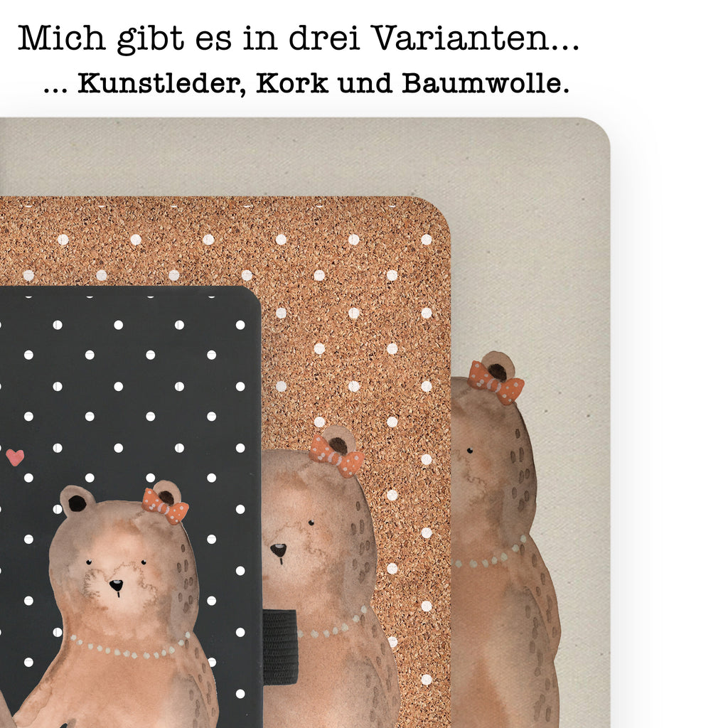 DIN A6 Baumwoll Notizbuch Bär Freundin Notizen, Eintragebuch, Tagebuch, Notizblock, Adressbuch, Journal, Kladde, Skizzenbuch, Notizheft, Schreibbuch, Schreibheft, Bär, Teddy, Teddybär, Bär Freundin Beste Freund Liebe Liebesbeweis Verliebt Kumpel Kumpeliene