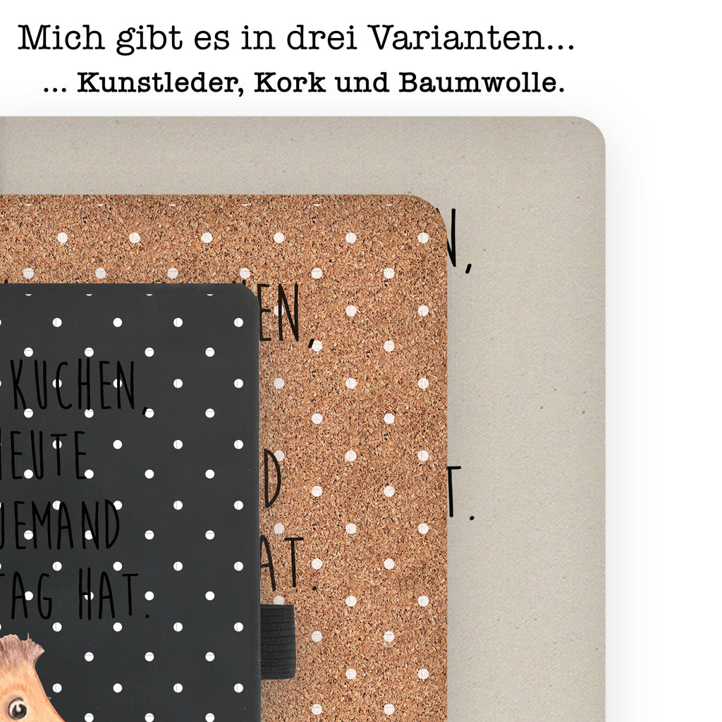 DIN A4 Baumwoll Notizbuch Igel mit Kuchenstück Notizen, Eintragebuch, Tagebuch, Notizblock, Adressbuch, Journal, Kladde, Skizzenbuch, Notizheft, Schreibbuch, Schreibheft, Tiermotive, Gute Laune, lustige Sprüche, Tiere, Igel, Essen Spruch, Kuchen, Backen Geschenk, Kuchen backen, Einladung Party, Geburtstagskuchen, Torte