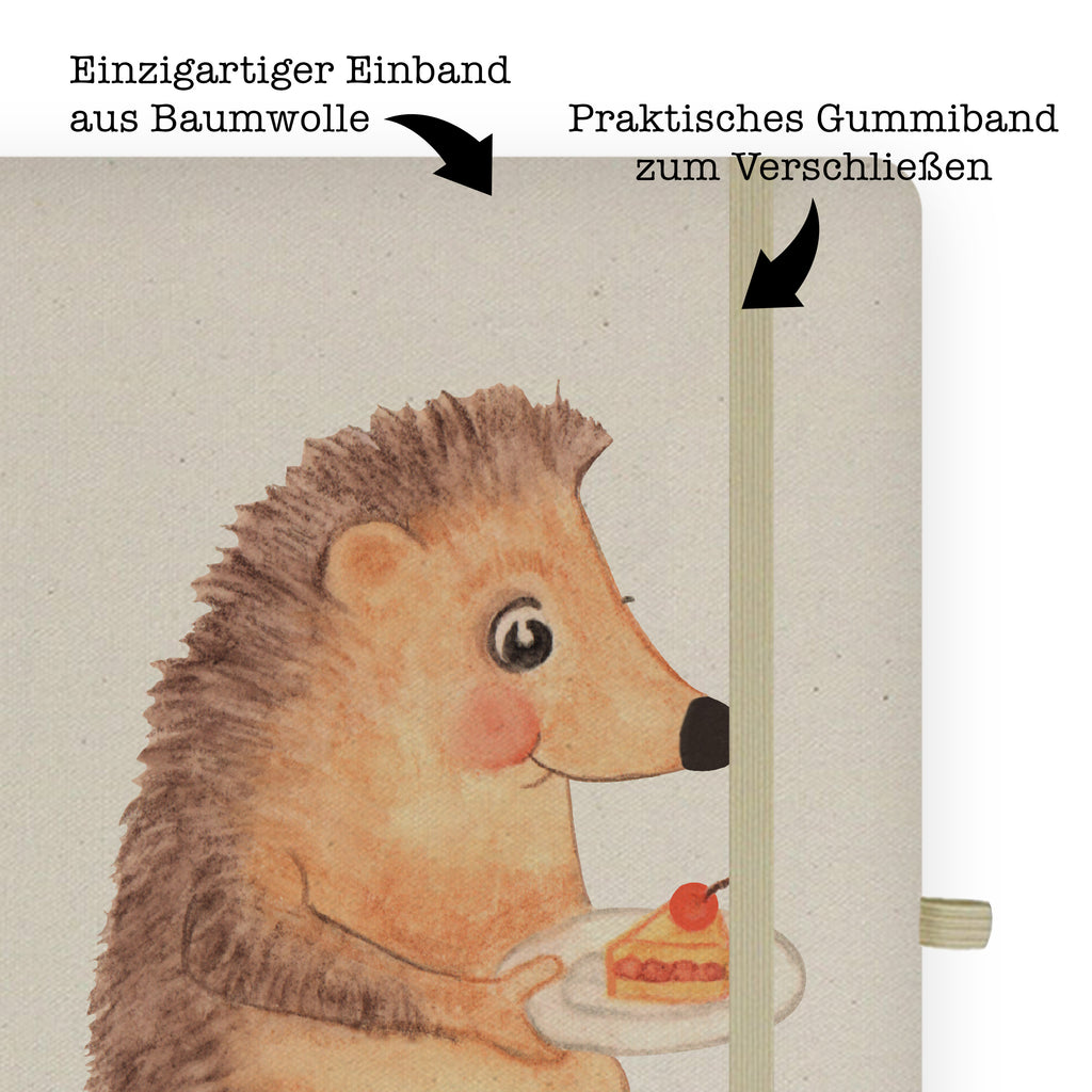 DIN A4 Baumwoll Notizbuch Igel mit Kuchenstück Notizen, Eintragebuch, Tagebuch, Notizblock, Adressbuch, Journal, Kladde, Skizzenbuch, Notizheft, Schreibbuch, Schreibheft, Tiermotive, Gute Laune, lustige Sprüche, Tiere, Igel, Essen Spruch, Kuchen, Backen Geschenk, Kuchen backen, Einladung Party, Geburtstagskuchen, Torte