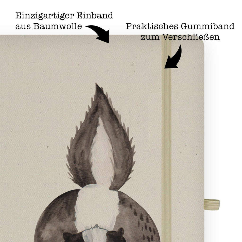 DIN A4 Baumwoll Notizbuch Stinktier Angriff Notizen, Eintragebuch, Tagebuch, Notizblock, Adressbuch, Journal, Kladde, Skizzenbuch, Notizheft, Schreibbuch, Schreibheft, Stinktier, Skunk, Wildtier, Raubtier, Stinker, Stinki, wütend, Drohung