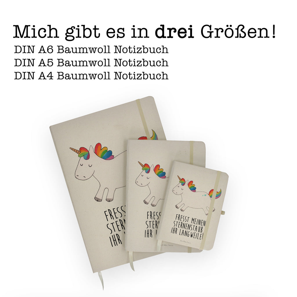DIN A4 Baumwoll Notizbuch Einhorn Happy Notizen, Eintragebuch, Tagebuch, Notizblock, Adressbuch, Journal, Kladde, Skizzenbuch, Notizheft, Schreibbuch, Schreibheft, Einhorn, Einhörner, Einhorn Deko, Pegasus, Unicorn, glücklich, fröhlich, Spaß, Freude, Lebensfreude, witzig, spannend, Lächeln, Lachen
