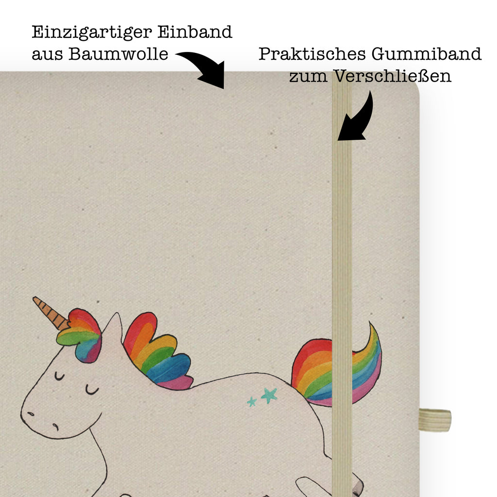 DIN A4 Baumwoll Notizbuch Einhorn Happy Notizen, Eintragebuch, Tagebuch, Notizblock, Adressbuch, Journal, Kladde, Skizzenbuch, Notizheft, Schreibbuch, Schreibheft, Einhorn, Einhörner, Einhorn Deko, Pegasus, Unicorn, glücklich, fröhlich, Spaß, Freude, Lebensfreude, witzig, spannend, Lächeln, Lachen