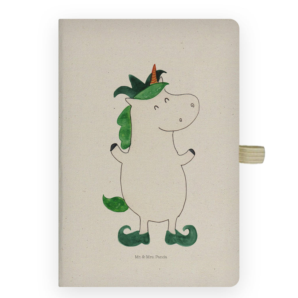 DIN A4 Baumwoll Notizbuch Einhorn Joker Notizen, Eintragebuch, Tagebuch, Notizblock, Adressbuch, Journal, Kladde, Skizzenbuch, Notizheft, Schreibbuch, Schreibheft, Einhorn, Einhörner, Einhorn Deko, Pegasus, Unicorn, Hofnarr, Kasper, Gaukler, Mittelalter