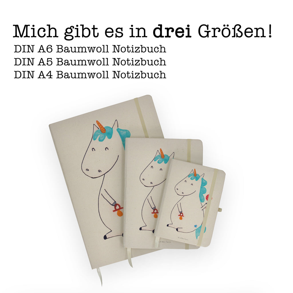 DIN A4 Baumwoll Notizbuch Einhorn Baby Notizen, Eintragebuch, Tagebuch, Notizblock, Adressbuch, Journal, Kladde, Skizzenbuch, Notizheft, Schreibbuch, Schreibheft, Einhorn, Einhörner, Einhorn Deko, Pegasus, Unicorn, Mutter, Geburt, Geburtstag, erstes Kind, Baby, Babyglück, Nachwuchs, Eltern, Party, Kind, Schnuller
