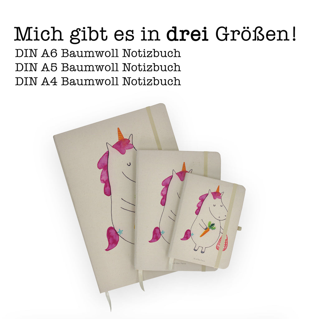 DIN A4 Baumwoll Notizbuch Einhorn Gemüse Notizen, Eintragebuch, Tagebuch, Notizblock, Adressbuch, Journal, Kladde, Skizzenbuch, Notizheft, Schreibbuch, Schreibheft, Einhorn, Einhörner, Einhorn Deko, Pegasus, Unicorn, Biomarkt, Bio, Gemüse, Wochenmarkt