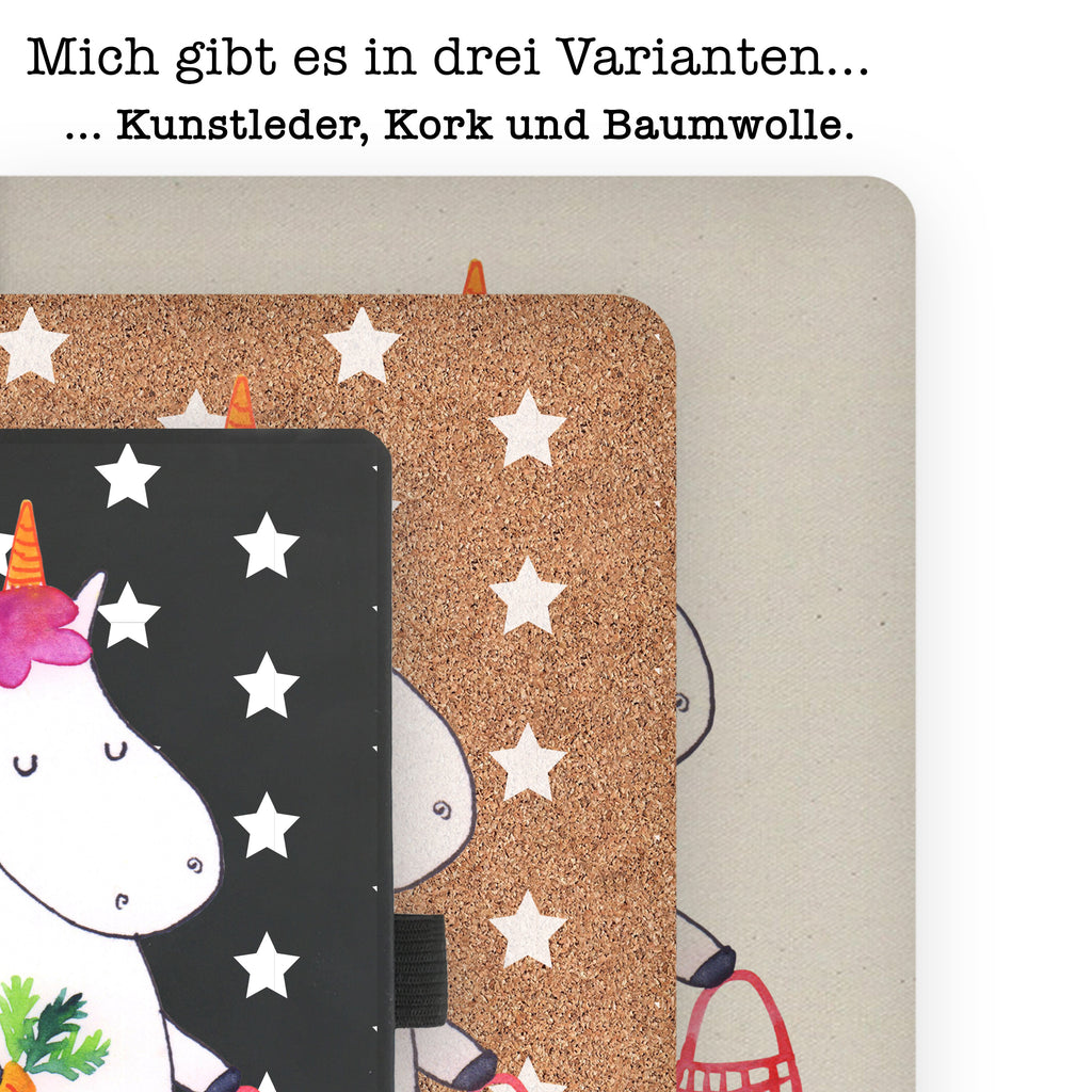 DIN A4 Baumwoll Notizbuch Einhorn Gemüse Notizen, Eintragebuch, Tagebuch, Notizblock, Adressbuch, Journal, Kladde, Skizzenbuch, Notizheft, Schreibbuch, Schreibheft, Einhorn, Einhörner, Einhorn Deko, Pegasus, Unicorn, Biomarkt, Bio, Gemüse, Wochenmarkt