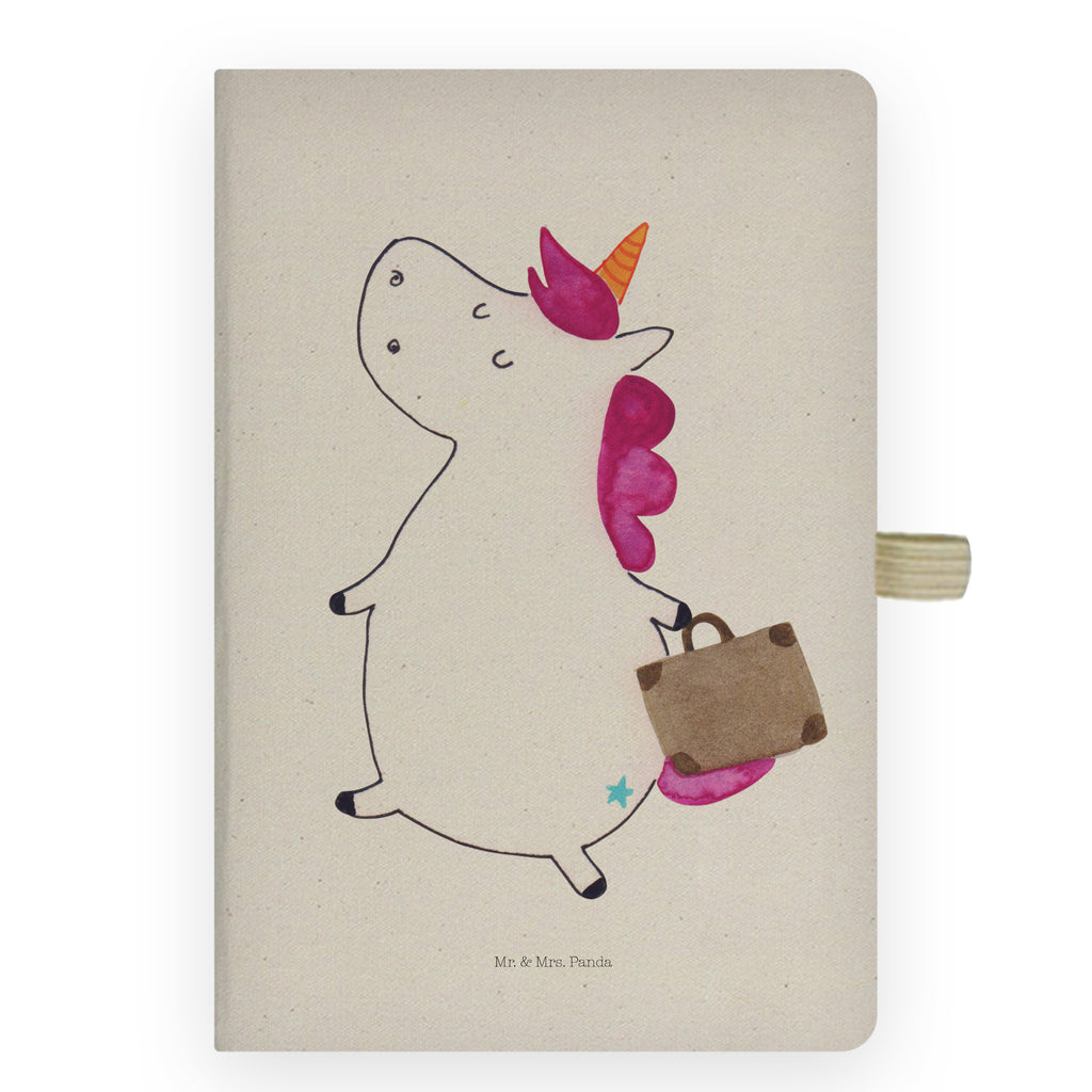 DIN A4 Baumwoll Notizbuch Einhorn Koffer Notizen, Eintragebuch, Tagebuch, Notizblock, Adressbuch, Journal, Kladde, Skizzenbuch, Notizheft, Schreibbuch, Schreibheft, Einhorn, Einhörner, Einhorn Deko, Pegasus, Unicorn, unicorn, Koffer, Verreisen, Reise, Gepäck, Abenteuer, Erwachsen, Kind, albern, Spaß, lustig, witzig