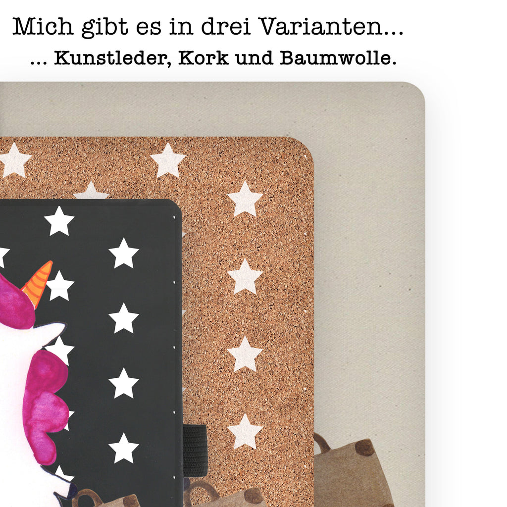 DIN A4 Baumwoll Notizbuch Einhorn Koffer Notizen, Eintragebuch, Tagebuch, Notizblock, Adressbuch, Journal, Kladde, Skizzenbuch, Notizheft, Schreibbuch, Schreibheft, Einhorn, Einhörner, Einhorn Deko, Pegasus, Unicorn, unicorn, Koffer, Verreisen, Reise, Gepäck, Abenteuer, Erwachsen, Kind, albern, Spaß, lustig, witzig