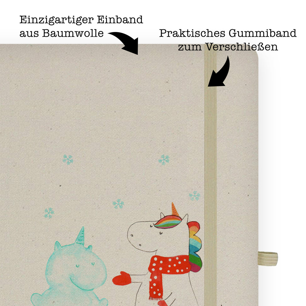 DIN A4 Baumwoll Notizbuch Einhorn Schneemann Notizen, Eintragebuch, Tagebuch, Notizblock, Adressbuch, Journal, Kladde, Skizzenbuch, Notizheft, Schreibbuch, Schreibheft, Einhorn, Einhörner, Einhorn Deko, Pegasus, Unicorn, Schneemann, Winter, Schnee, Kuchen, Weihnachten, kalt, Mütze, Handschuhe, X-Mas