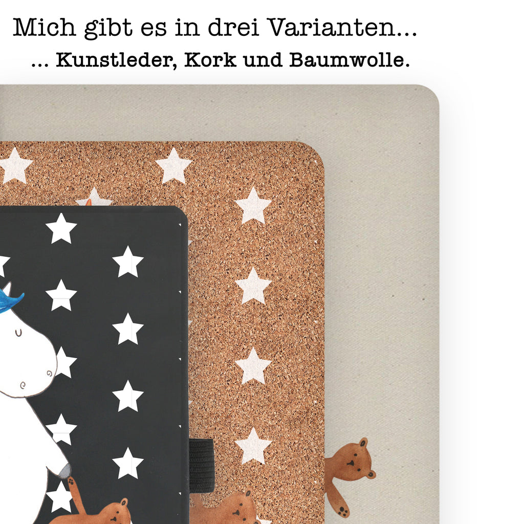 DIN A4 Baumwoll Notizbuch Einhorn Teddy Notizen, Eintragebuch, Tagebuch, Notizblock, Adressbuch, Journal, Kladde, Skizzenbuch, Notizheft, Schreibbuch, Schreibheft, Einhorn, Einhörner, Einhorn Deko, Pegasus, Unicorn, schlafen, gute Nacht, Single, Bett, Träumen, Freundin, Singleleben