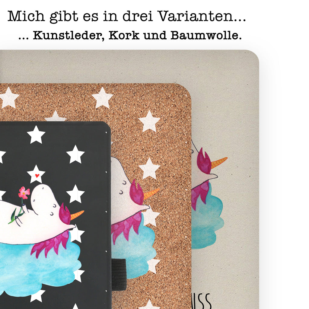 DIN A4 Baumwoll Notizbuch Einhorn verliebt auf Wolke Notizen, Eintragebuch, Tagebuch, Notizblock, Adressbuch, Journal, Kladde, Skizzenbuch, Notizheft, Schreibbuch, Schreibheft, Einhorn, Einhörner, Einhorn Deko, Pegasus, Unicorn, verliebt, Liebe, Liebesbeweis, Freundin, Wolke