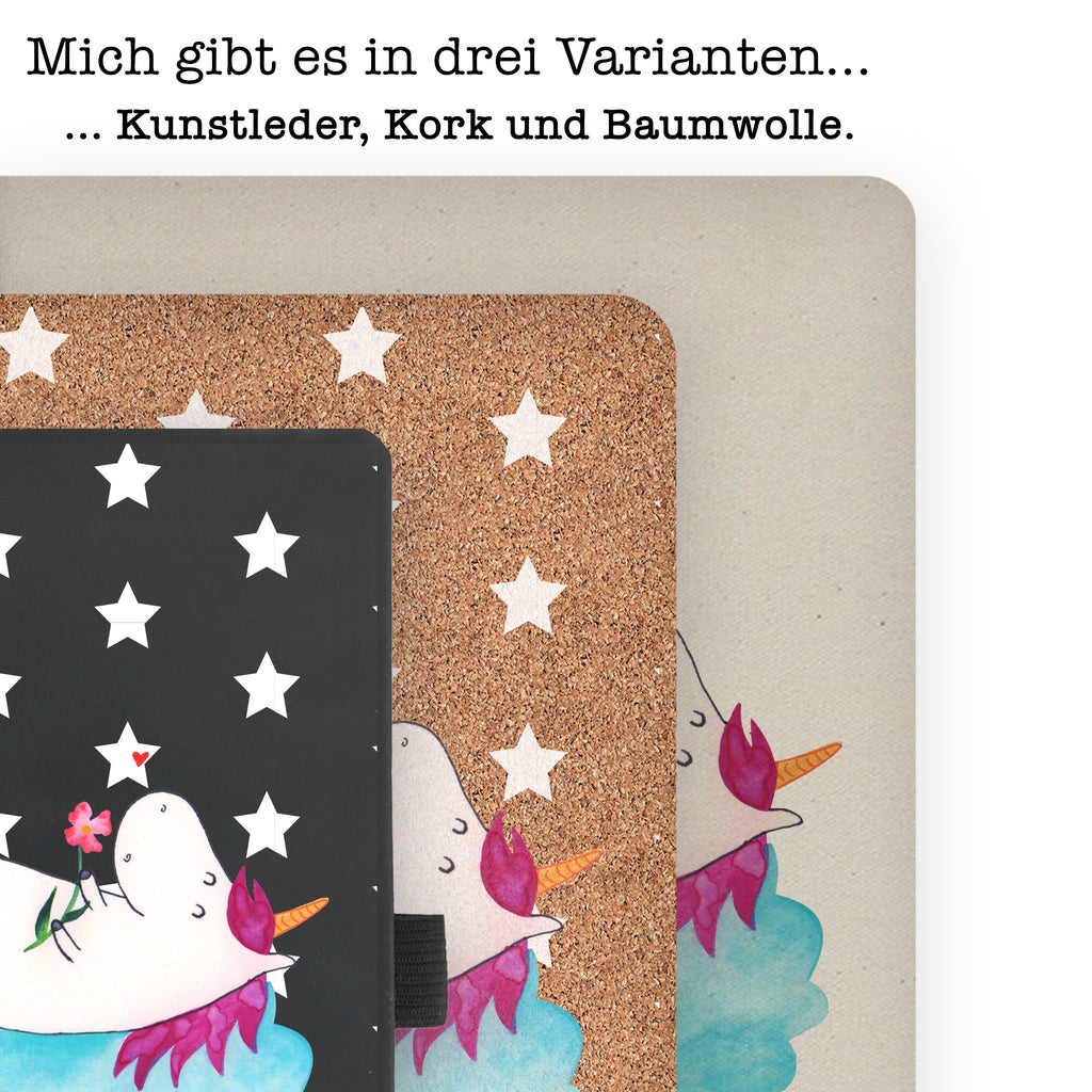 DIN A4 Baumwoll Notizbuch Einhorn verliebt auf Wolke Notizen, Eintragebuch, Tagebuch, Notizblock, Adressbuch, Journal, Kladde, Skizzenbuch, Notizheft, Schreibbuch, Schreibheft, Einhorn, Einhörner, Einhorn Deko, Pegasus, Unicorn, verliebt, Liebe, Liebesbeweis, Freundin, Wolke