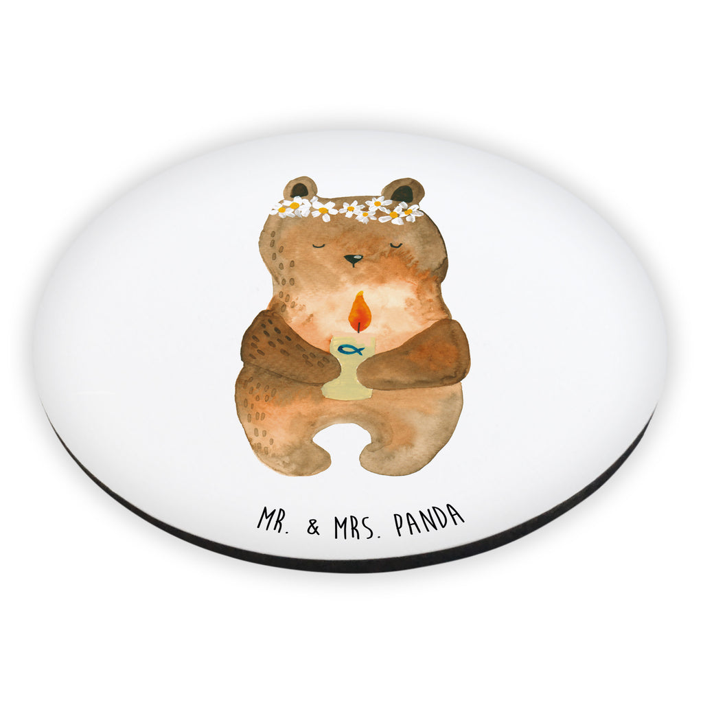 Rund Magnet Kommunion-Bär Kühlschrankmagnet, Pinnwandmagnet, Souvenir Magnet, Motivmagnete, Dekomagnet, Whiteboard Magnet, Notiz Magnet, Kühlschrank Dekoration, Bär, Teddy, Teddybär, Kommunion, Gottes Segen, Taufkerze, katholisch
