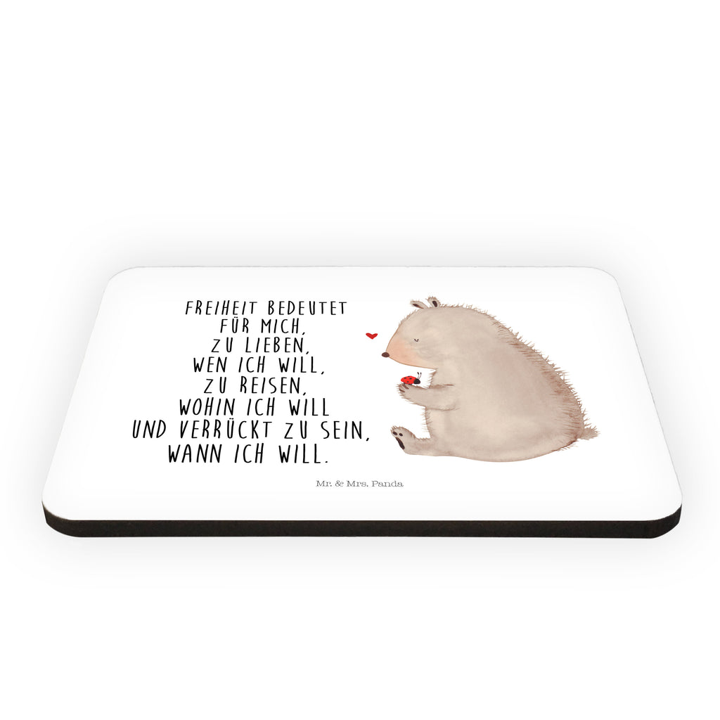 Magnet Bär mit Marienkäfer Kühlschrankmagnet, Pinnwandmagnet, Souvenir Magnet, Motivmagnete, Dekomagnet, Whiteboard Magnet, Notiz Magnet, Kühlschrank Dekoration, Bär, Teddy, Teddybär, Marienkäfer, Liebe, Freiheit, Motivation, Das Leben ist schön