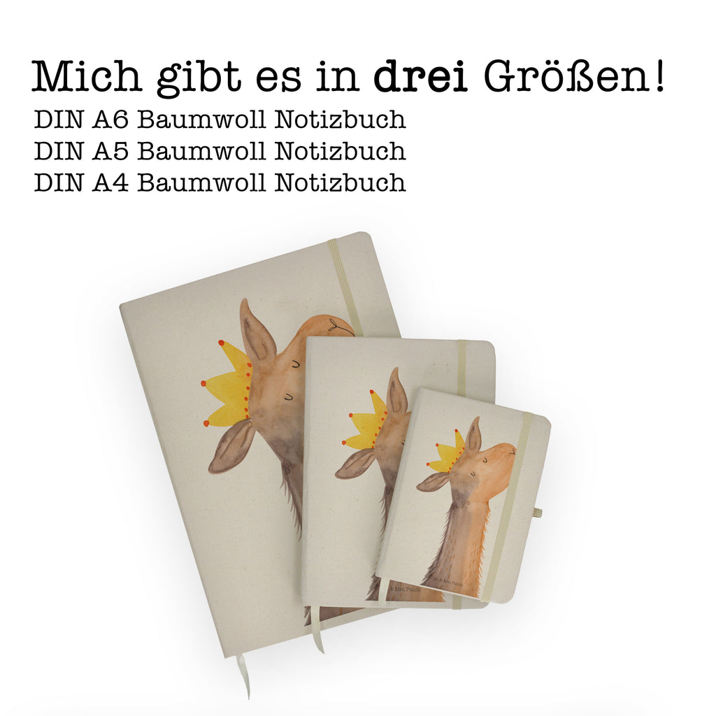 DIN A6 Baumwoll Notizbuch Lamakopf König Notizen, Eintragebuch, Tagebuch, Notizblock, Adressbuch, Journal, Kladde, Skizzenbuch, Notizheft, Schreibbuch, Schreibheft, Lama, Alpaka, Lamas, König, Königin, Freundin, Mama, Papa, Büro Kollege, Kollegin, Chef, Vorgesetzter, Abi, Abitur