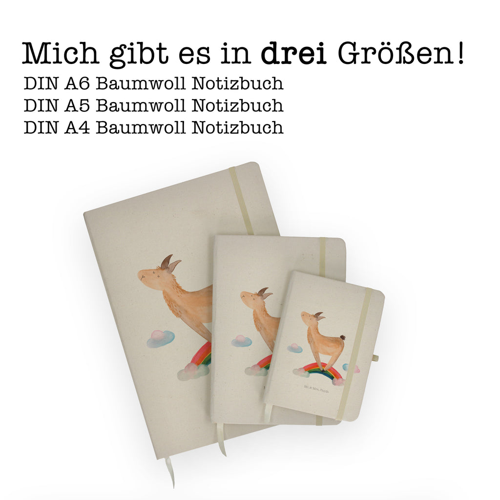 DIN A4 Baumwoll Notizbuch Lama Regenbogen Notizen, Eintragebuch, Tagebuch, Notizblock, Adressbuch, Journal, Kladde, Skizzenbuch, Notizheft, Schreibbuch, Schreibheft, Lama, Alpaka, Lamas, Regenbogen, Haters gonna hate, Haters, Selbstständig, Außenseiter, Schule, Abi, Hobby, Wolkenland, Freiheit
