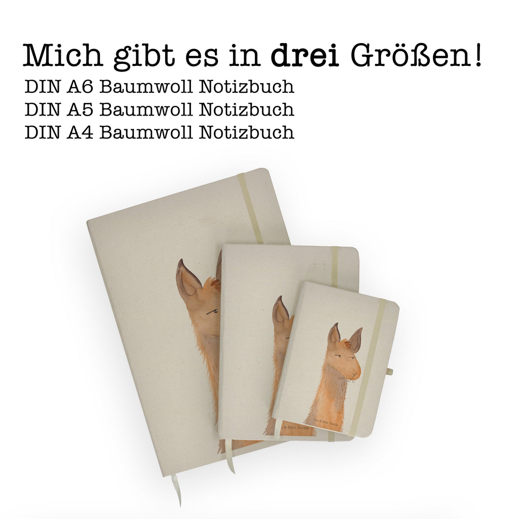 DIN A5 Baumwoll Notizbuch Lamakopf genervt Notizen, Eintragebuch, Tagebuch, Notizblock, Adressbuch, Journal, Kladde, Skizzenbuch, Notizheft, Schreibbuch, Schreibheft, Lama, Alpaka, Lamas, Recht haben, genervt sein, Freundin, beste Freundin, Partnerin, Büro, Büroalltag, Chef, Chefin, Azubi
